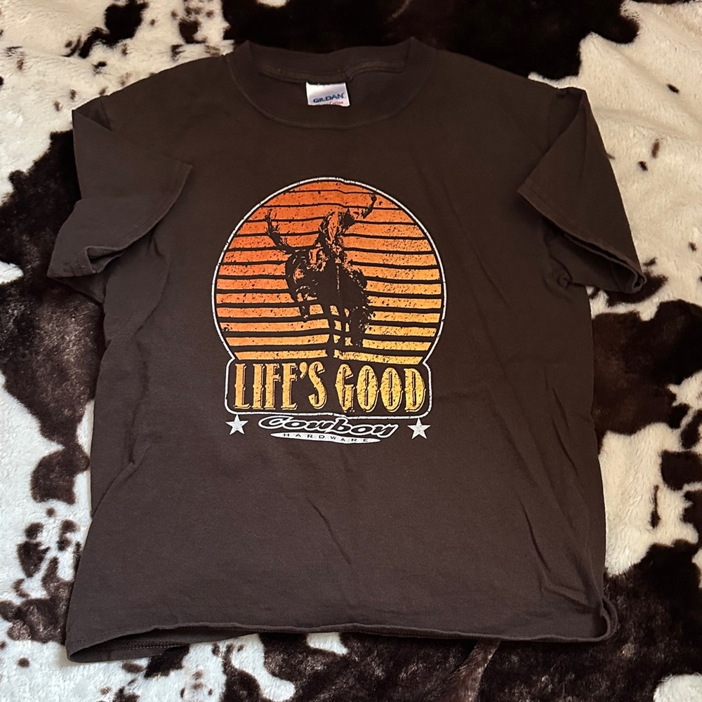 Cowboy Life's Good Graphic Tee - Brown